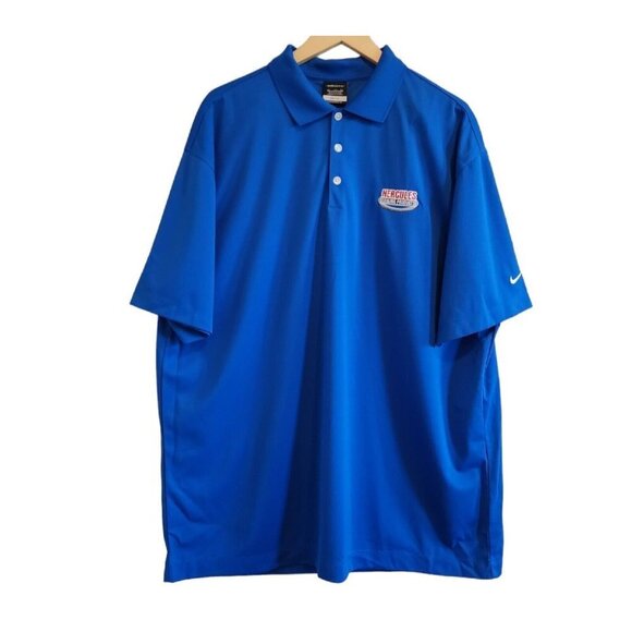 NWT Nike Golf Dri-Fit HERCULES SEALING PRODUCTS Blue Branded Employee Shirt XXL - Picture 1 of 9